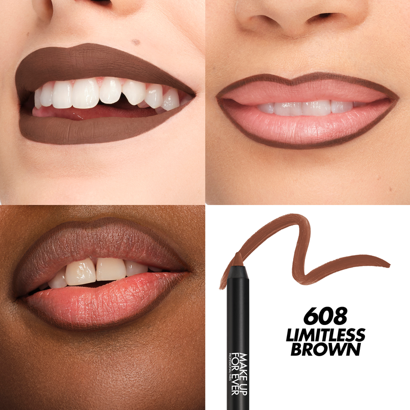 artist color pencil extreme make-up forever lippotlood 608 limitless brown